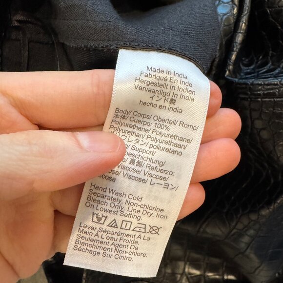 J. Crew Womens Pencil skirt in Croc-embossed Faux Leather Black - Picture 12 of 14